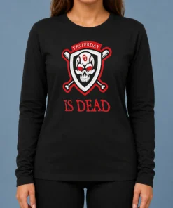Original Officials Yesterday Is Dead Oklahoma Sooners Baseball Skull Long Sleeve Shirt
