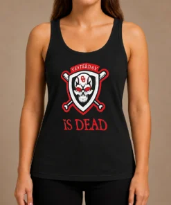 Original Officials Yesterday Is Dead Oklahoma Sooners Baseball Skull Tank Top