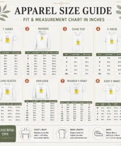 Size chart for Original Please Do Not Stir The Pot When I Am Already In The Soup with measurements in inches and cm