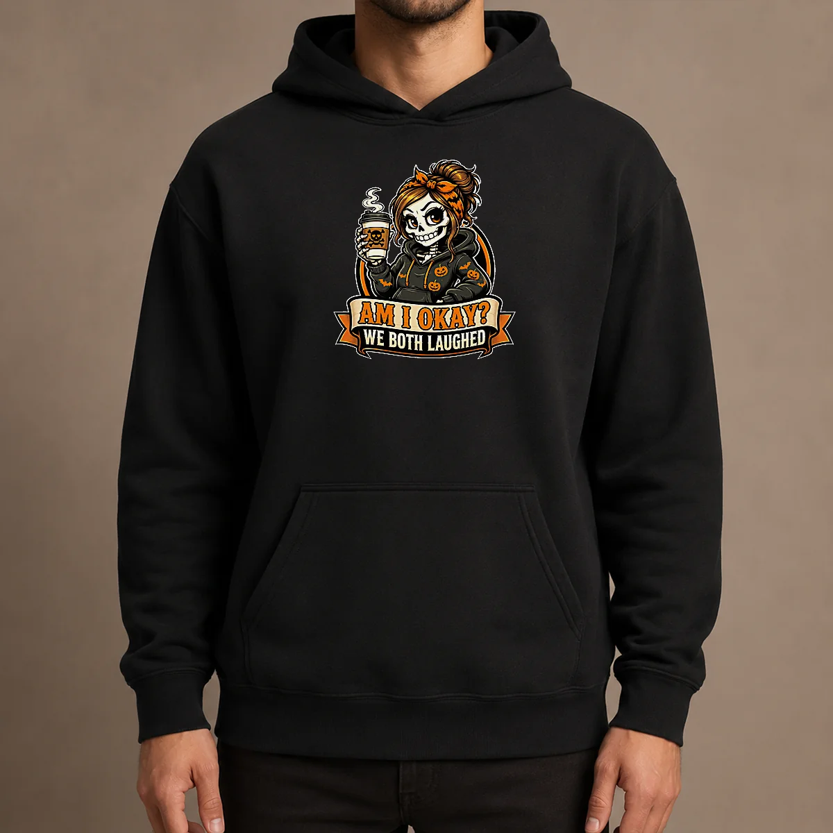 Original Skeleton Girl Coffee Humor Mascot Hoodie