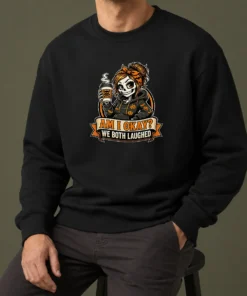 Original Skeleton Girl Coffee Humor Mascot Sweater
