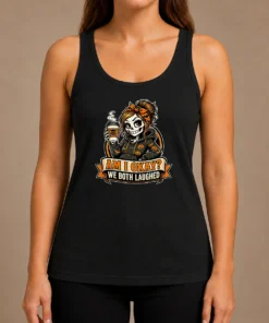 Original Skeleton Girl Coffee Humor Mascot Tank Top