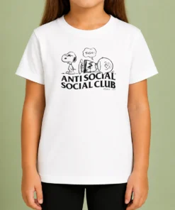 Original Snoopy Charlie Brown Peanuts Anti Social Social Club Kids T-Shirt