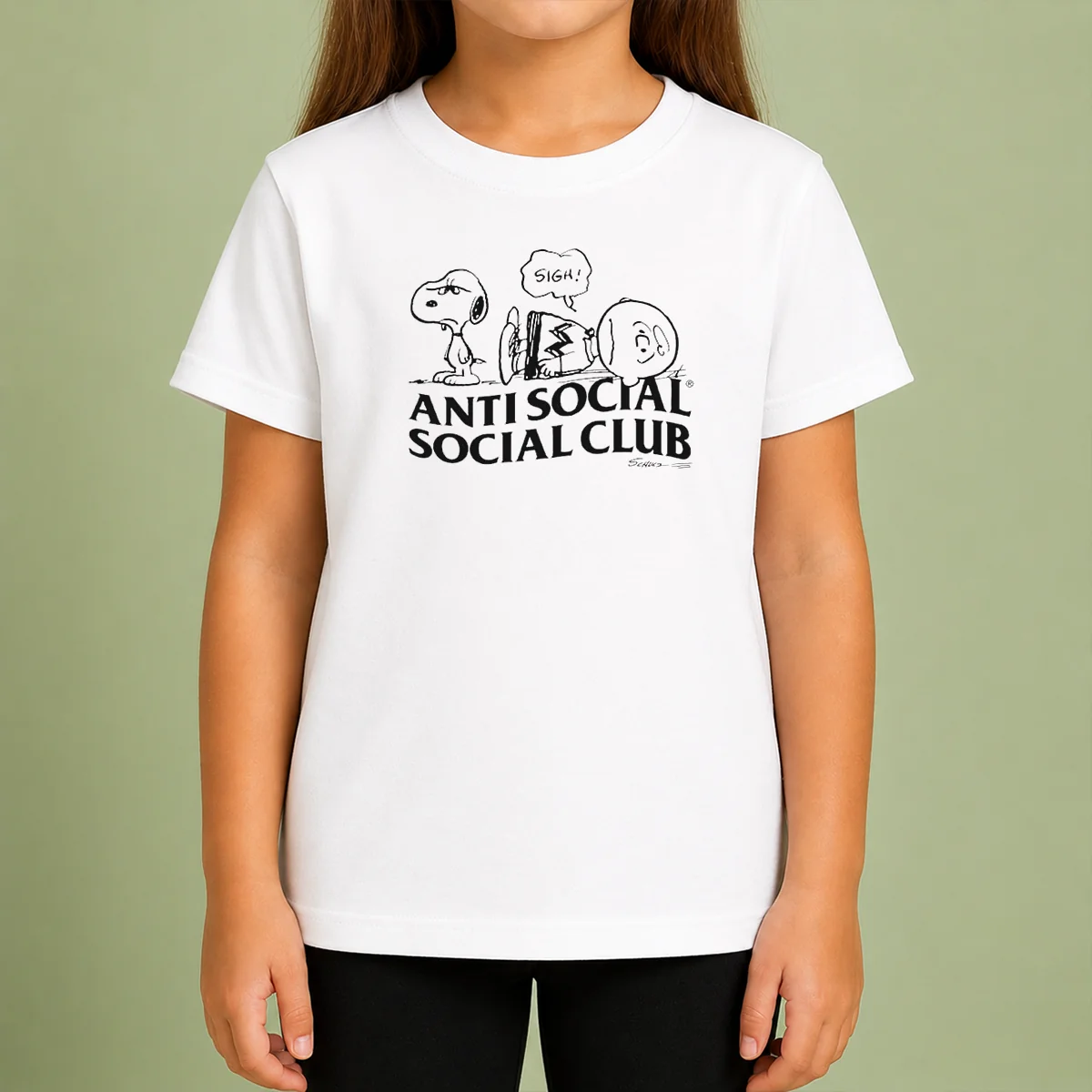 Original Snoopy Charlie Brown Peanuts Anti Social Social Club Kids T-Shirt