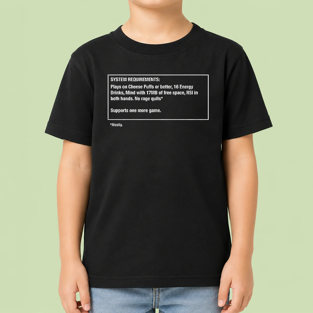 Original System Requirements For Gamers No Rage Quits Kids T-Shirt