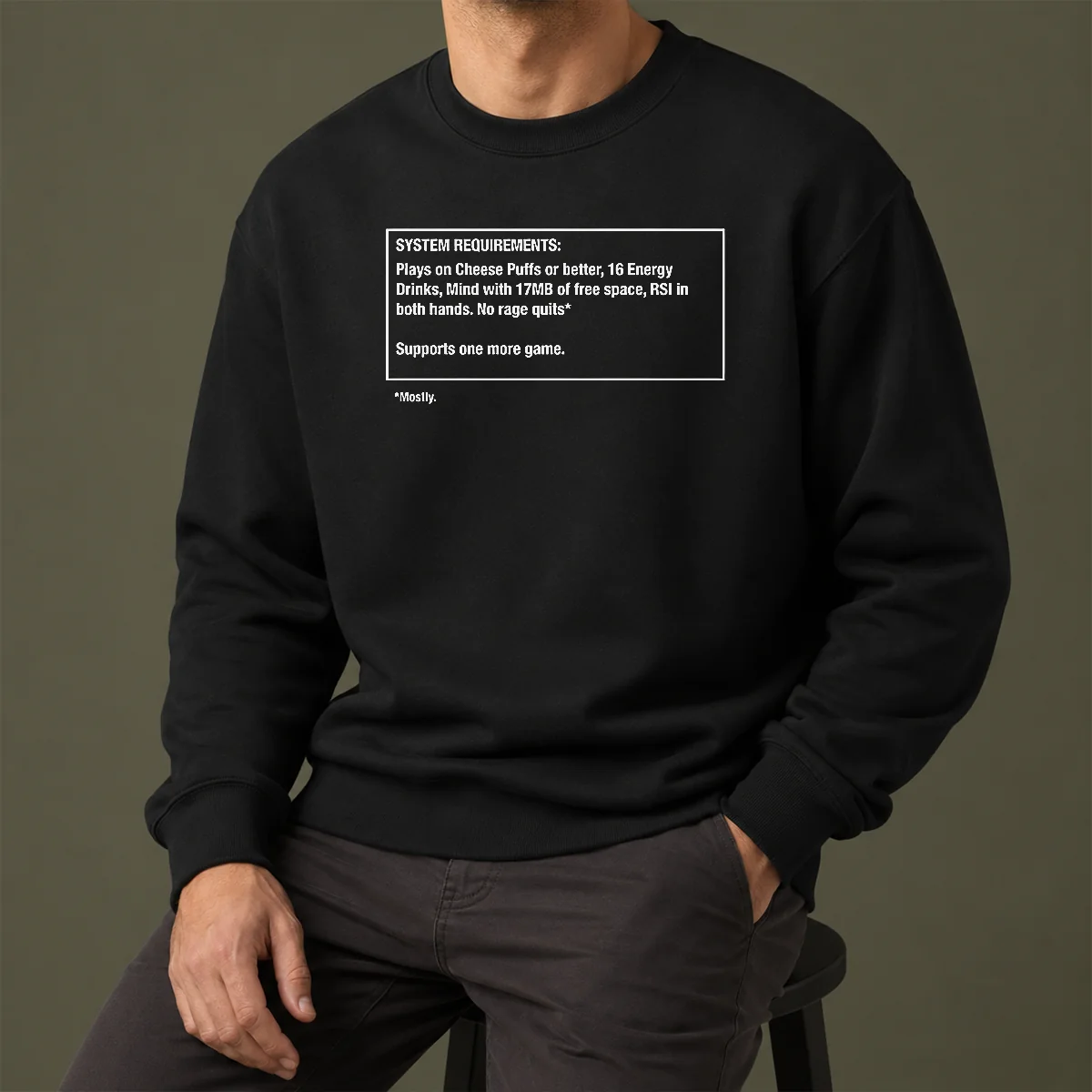 Original System Requirements For Gamers No Rage Quits Sweater