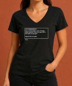 Original System Requirements For Gamers No Rage Quits V-Neck Shirt