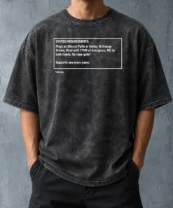 Original System Requirements For Gamers No Rage Quits Washed T-Shirt