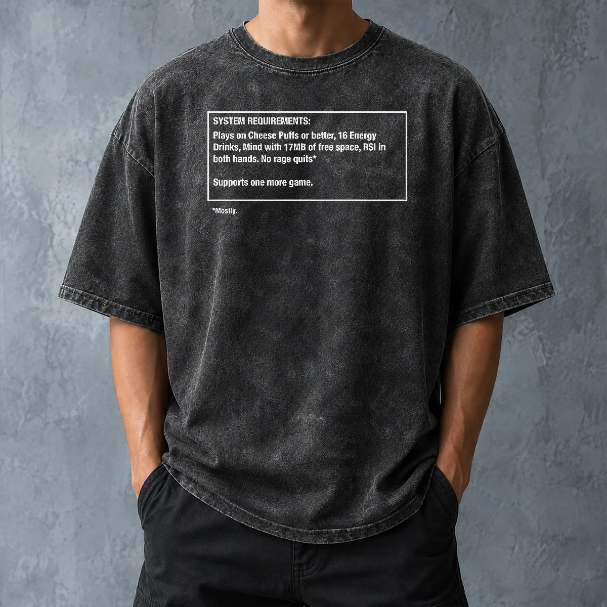 Original System Requirements For Gamers No Rage Quits Washed T-Shirt