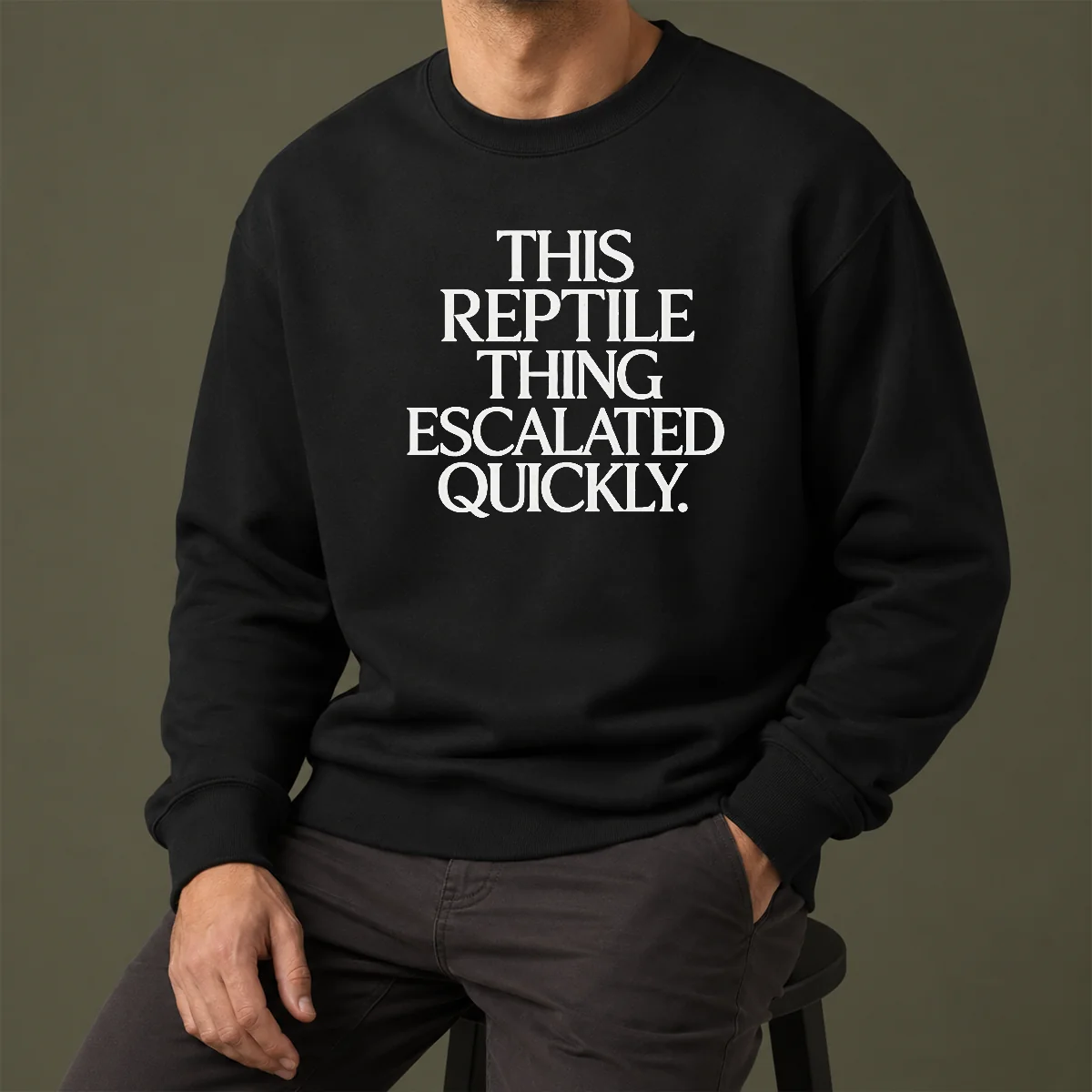Original This Reptile Thing Escalated Quickly Sweater