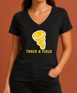 Original Tornado Track And Field Athletics Logo V-Neck Shirt
