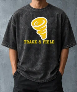Original Tornado Track And Field Athletics Logo Washed T Shirt featuring a soft, vintage washed cotton fabric