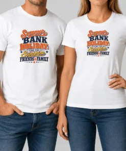 Perfect Nice Summer Bank Holiday Vintage Family Gatherings t shirt with classic crew neck and short sleeves