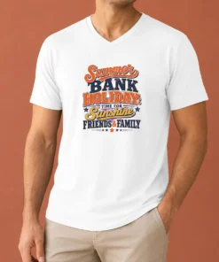 Perfect Nice Summer Bank Holiday Vintage Family Gatherings V Neck Shirt in soft fabric with classic fit