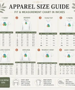 Size chart for Perfect Premium Social Energy Venn Diagram with measurements in inches and cm
