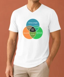 Perfect Premium Social Energy Venn Diagram V Neck Shirt in soft fabric with clear graphic print