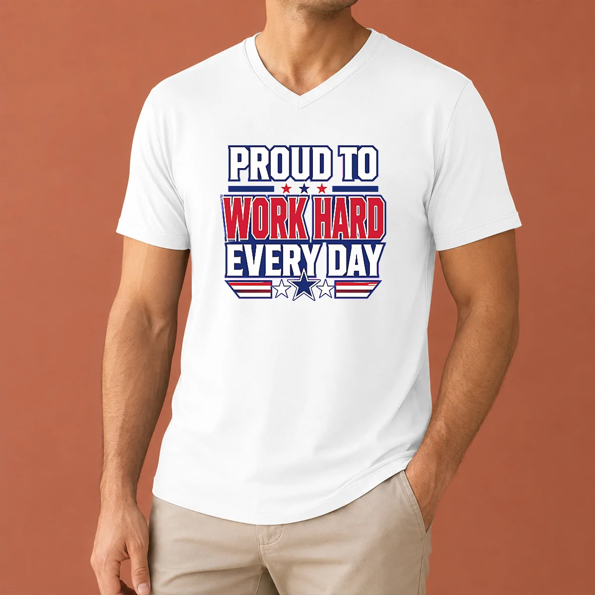 Premium American Labour Day Proud Worker V-Neck Shirt Premium American Labour Day Proud Worker V-Neck Shirt