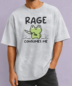 Premium Awesome Rage Consumes Me Frog Washed T-Shirt