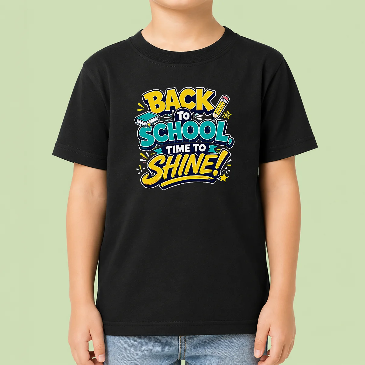 Premium Back To School Time To Shine Vector Kids T-Shirt