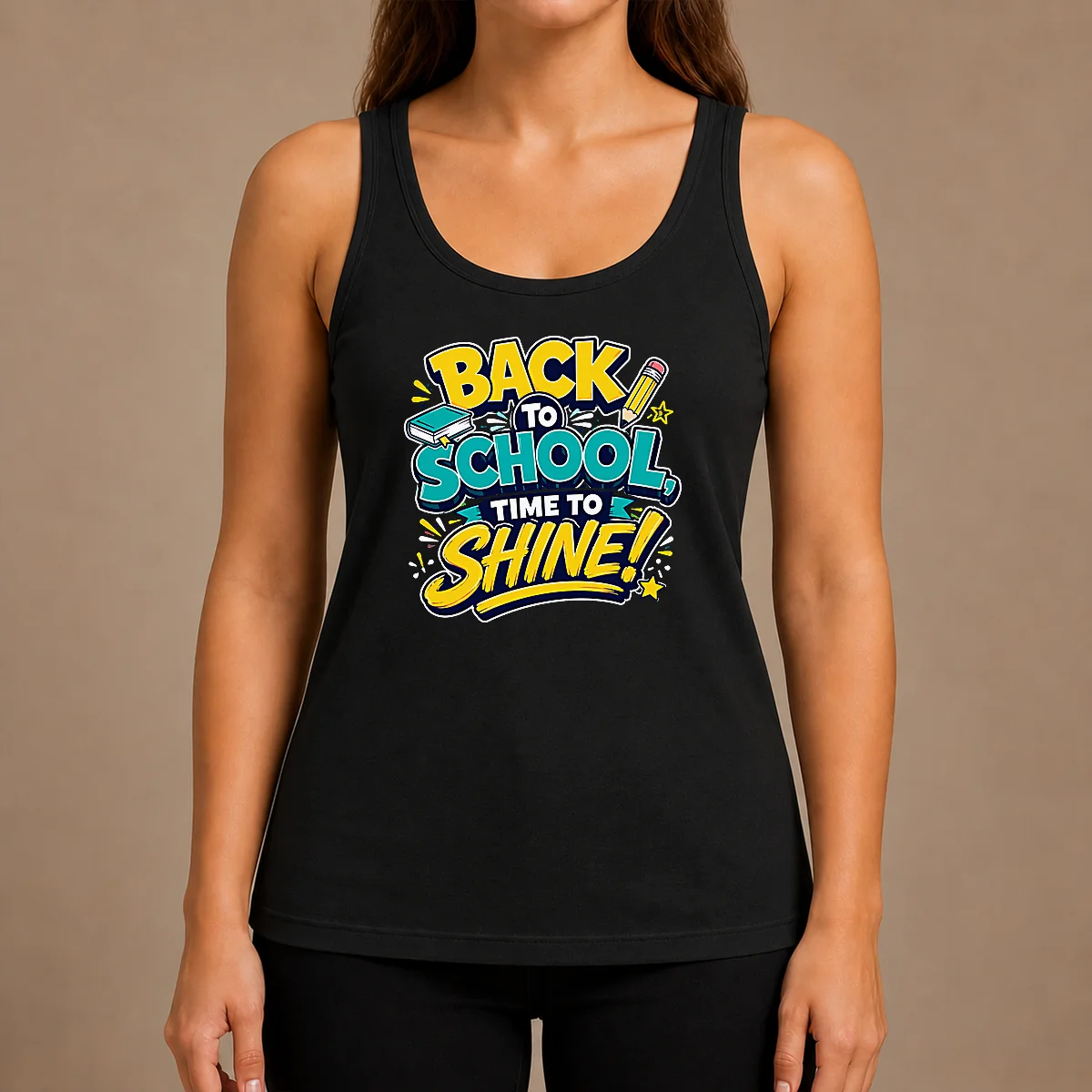 Premium Back To School Time To Shine Vector Tank Top