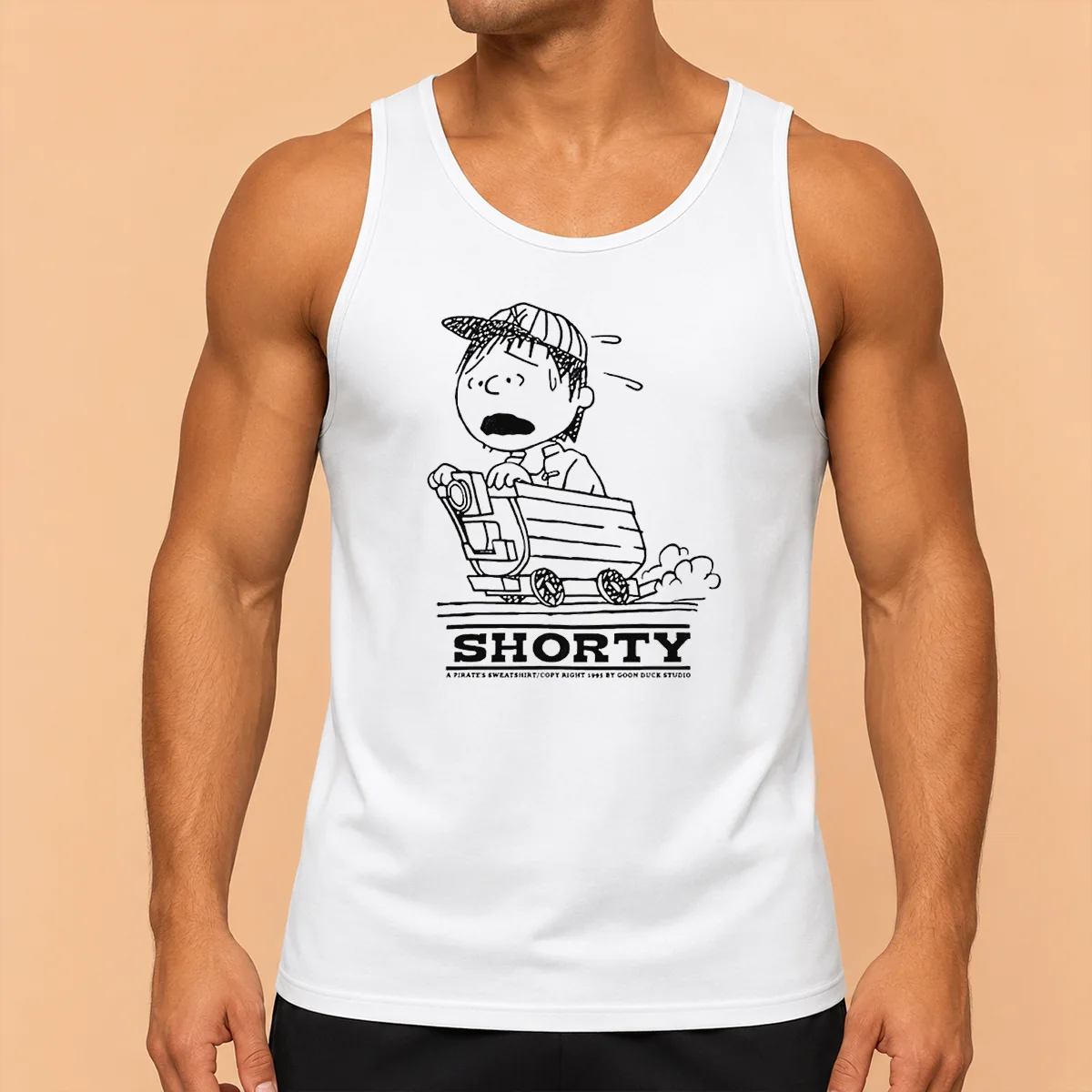 Premium Charlie Brown Peanuts Shorty A Pirate'S Sweatshirt Copy Right 1995 By Goon Tank Top
