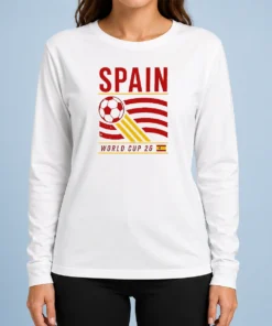Premium Good Spain National Football Team World Cup 26 Soccer Team Long Sleeve Shirt