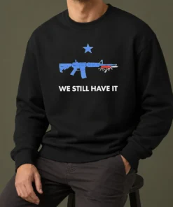 Premium Good We Still Have It Rifle And Swiss Army Knife One Blue Star Sweater