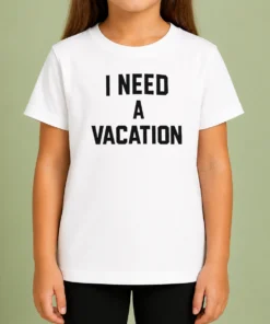 Premium I Need A Vacation Text Kids T-Shirt