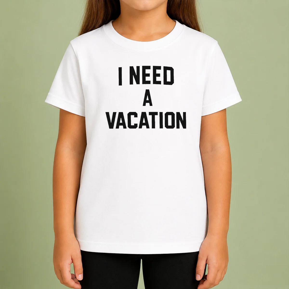 Premium I Need A Vacation Text Kids T-Shirt