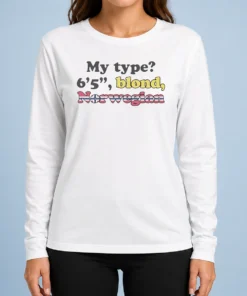 Premium My Type 6'5 Blond Norwegian Long Sleeve Shirt displayed on a model with long sleeves and fitted cut