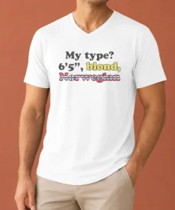 Premium My Type 6'5 Blond Norwegian V Neck Shirt featuring a fitted v neck silhouette in light fabric