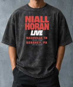 Premium Niall Horan Live Nashville Hershey Tour Washed T-Shirt