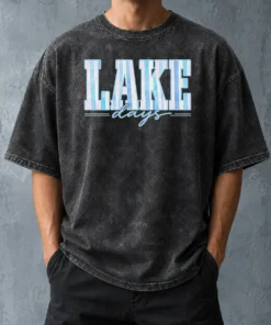 Premium Nice Ake Days Striped Summer Preppy Cottage Coastal Washed T-Shirt