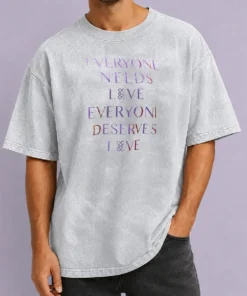 Premium Official Everyone Needs Love Everyone Deserves Love Washed T-Shirt