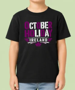 Premium Original October Holiday Ireland Stencil For Cozy Fall Celebrat Kids T-Shirt