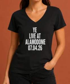 Premium Original Ye Live At Alamodome July 4 2026 V Neck Shirt in black with bold concert graphic