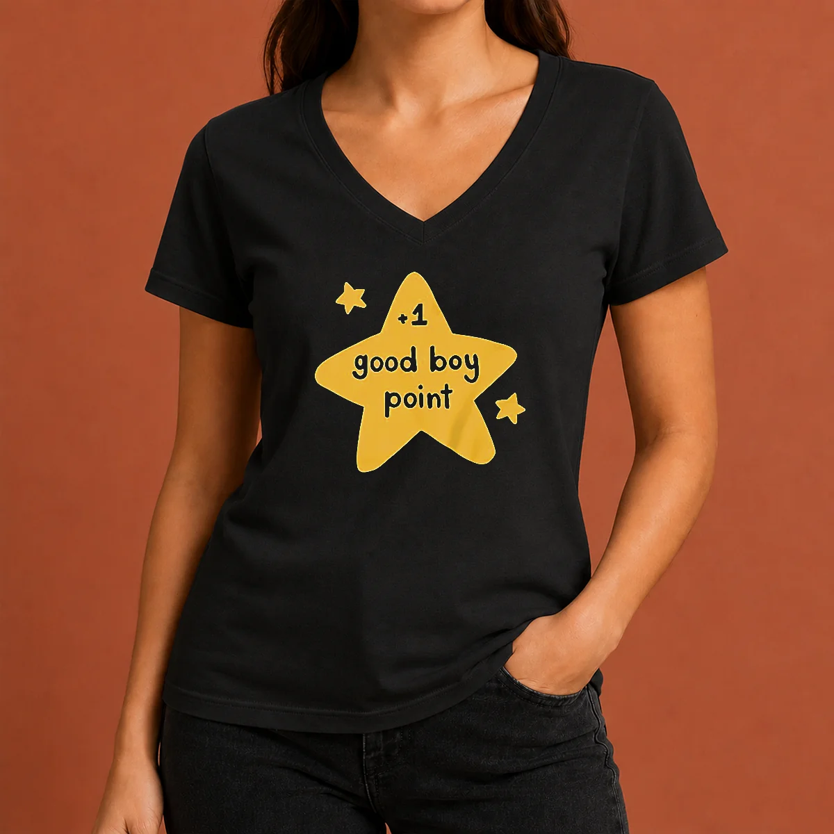 Premium Plus 1 Good Boy Point V-Neck Shirt Premium Plus 1 Good Boy Point V-Neck Shirt