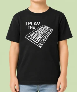 Premium Pretty I Play The Keyboard Pixel Art Gamer Computer Kids T-Shirt