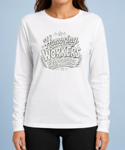 Premium Pretty Labour Day Pride Sketch long sleeve shirt featuring colorful Pride sketch design