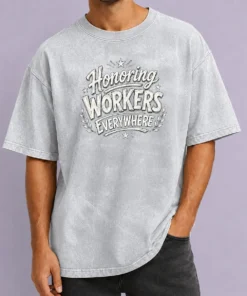 Premium Pretty Labour Day Pride Sketch design on a soft washed t shirt in light fabric