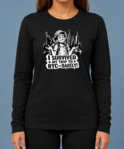 Premium Pretty NYC Trip Survivor Stencil Long Sleeve Shirt