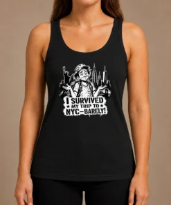 Premium Pretty NYC Trip Survivor Stencil Tank Top