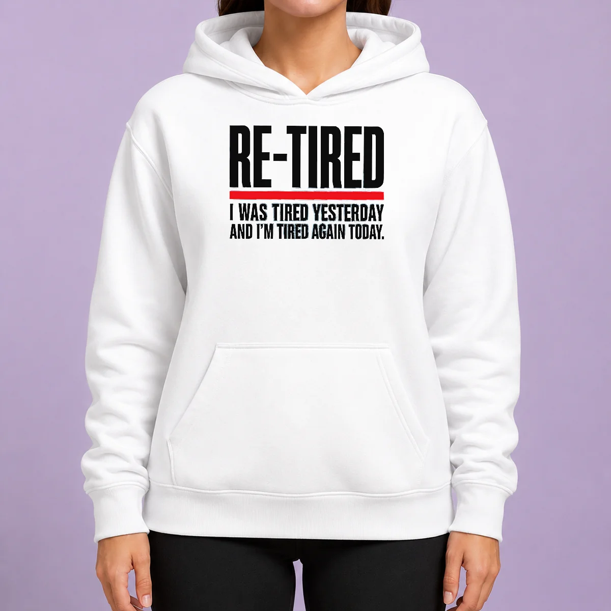 Premium Pretty RE TIRED Funny Office Burnout Graphic Hoodie