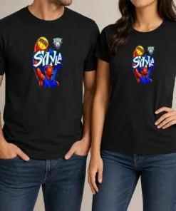 Premium Sylvia Pro Lyten Hownba Basketball Player t shirt in black with graphic print, front view