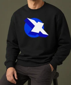Premium Top X Logo On Blue Circle Symbol Logo Sweater