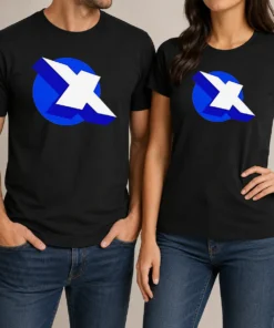 Premium Top X Logo On Blue Circle Symbol Logo