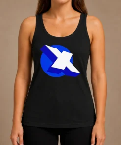 Premium Top X Logo On Blue Circle Symbol Logo Tank Top