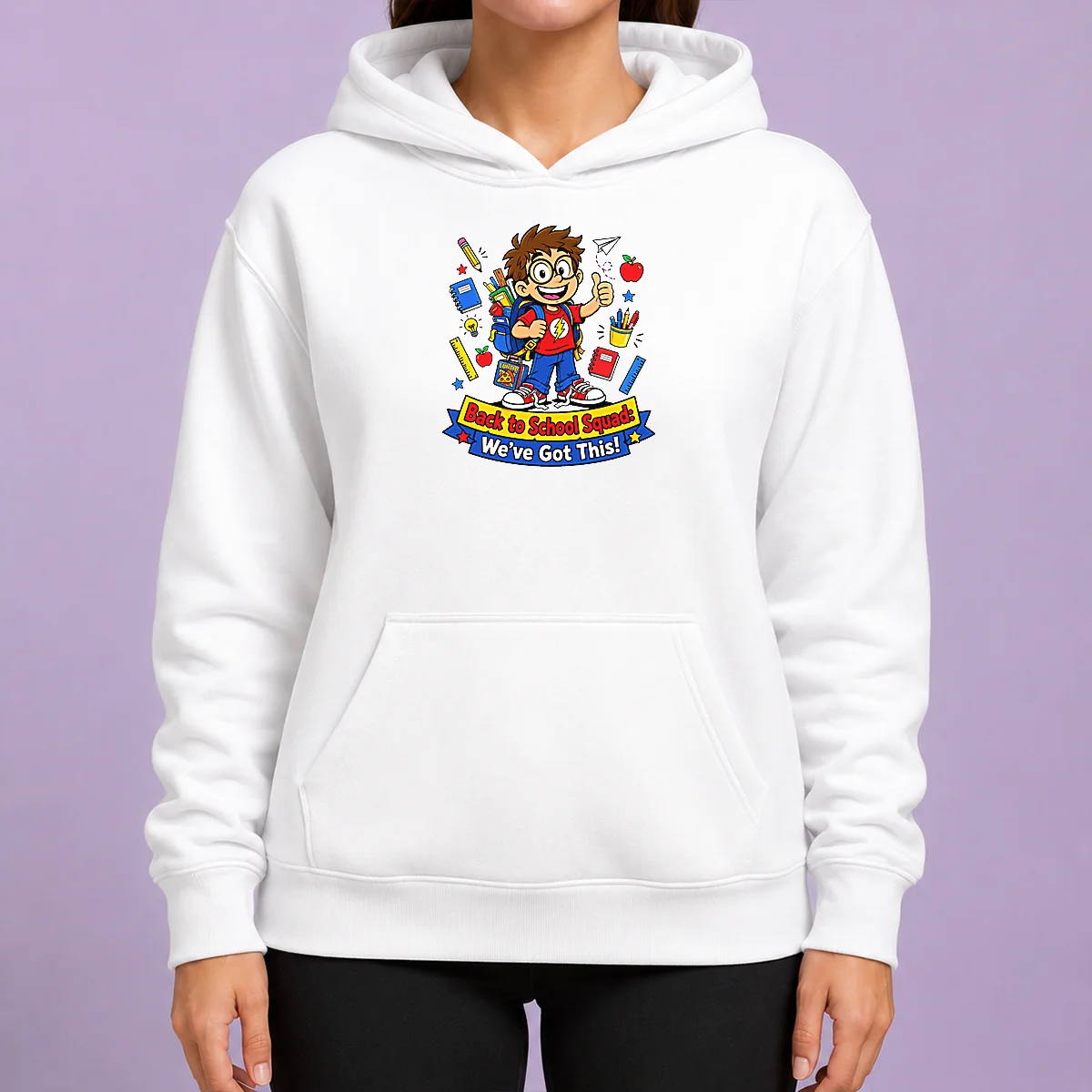 Pretty Awesome Back To School Cartoon Squad For Kids Hoodie