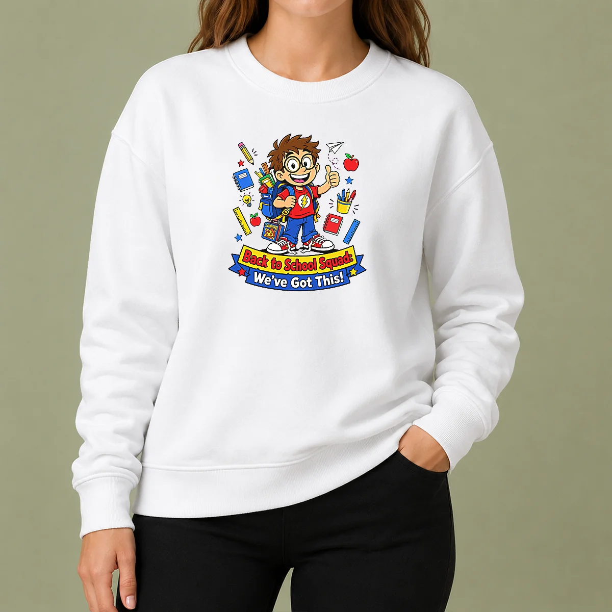 Pretty Awesome Back To School Cartoon Squad For Kids Sweater