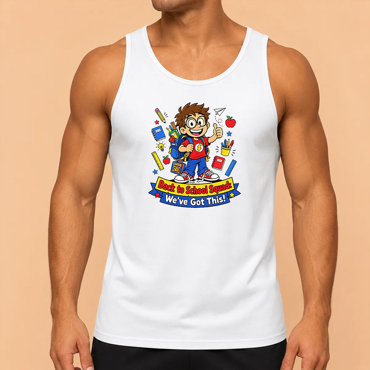 Pretty Awesome Back To School Cartoon Squad For Kids Tank Top